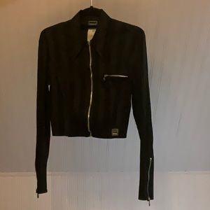Versace Jean Couture | Black Striped Zip-Up Jacket